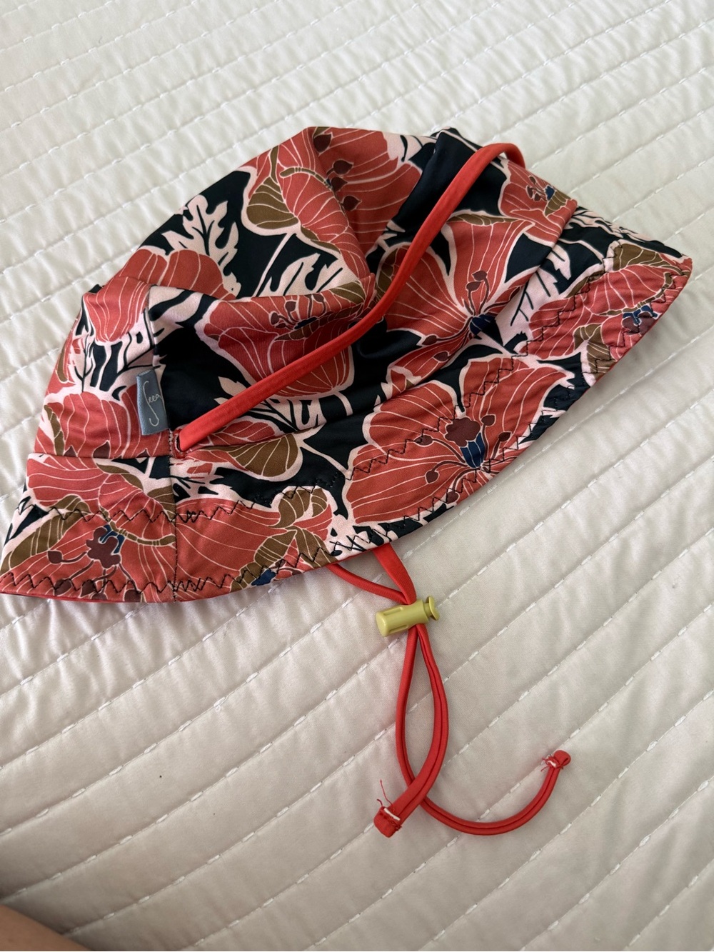 Seea Coral and Black Floral Bucket Hat